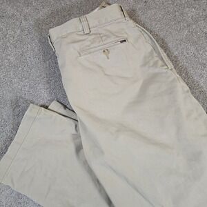 Vintage Polo Ralph Lauren Chino Pants Mens 36x32 Tan Khaki 100% Cotton Preppy
